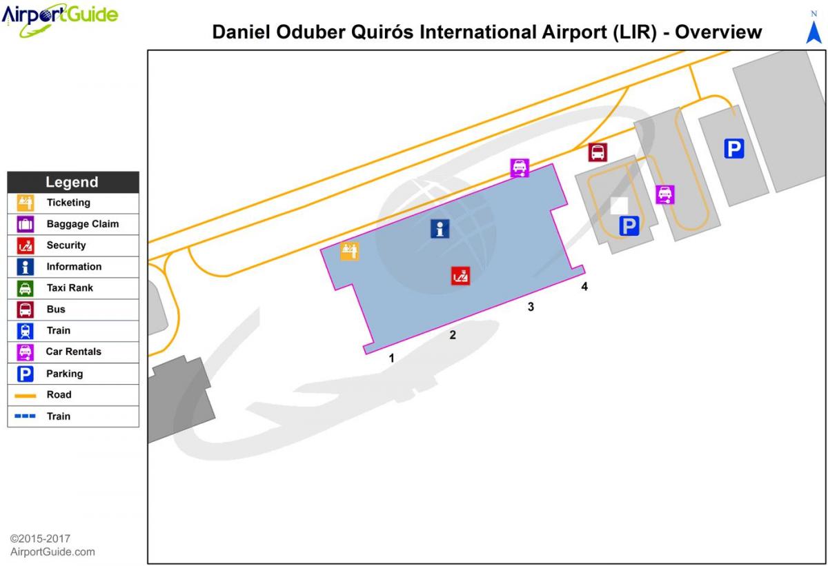 kartta Liberia lentokenttä terminaali