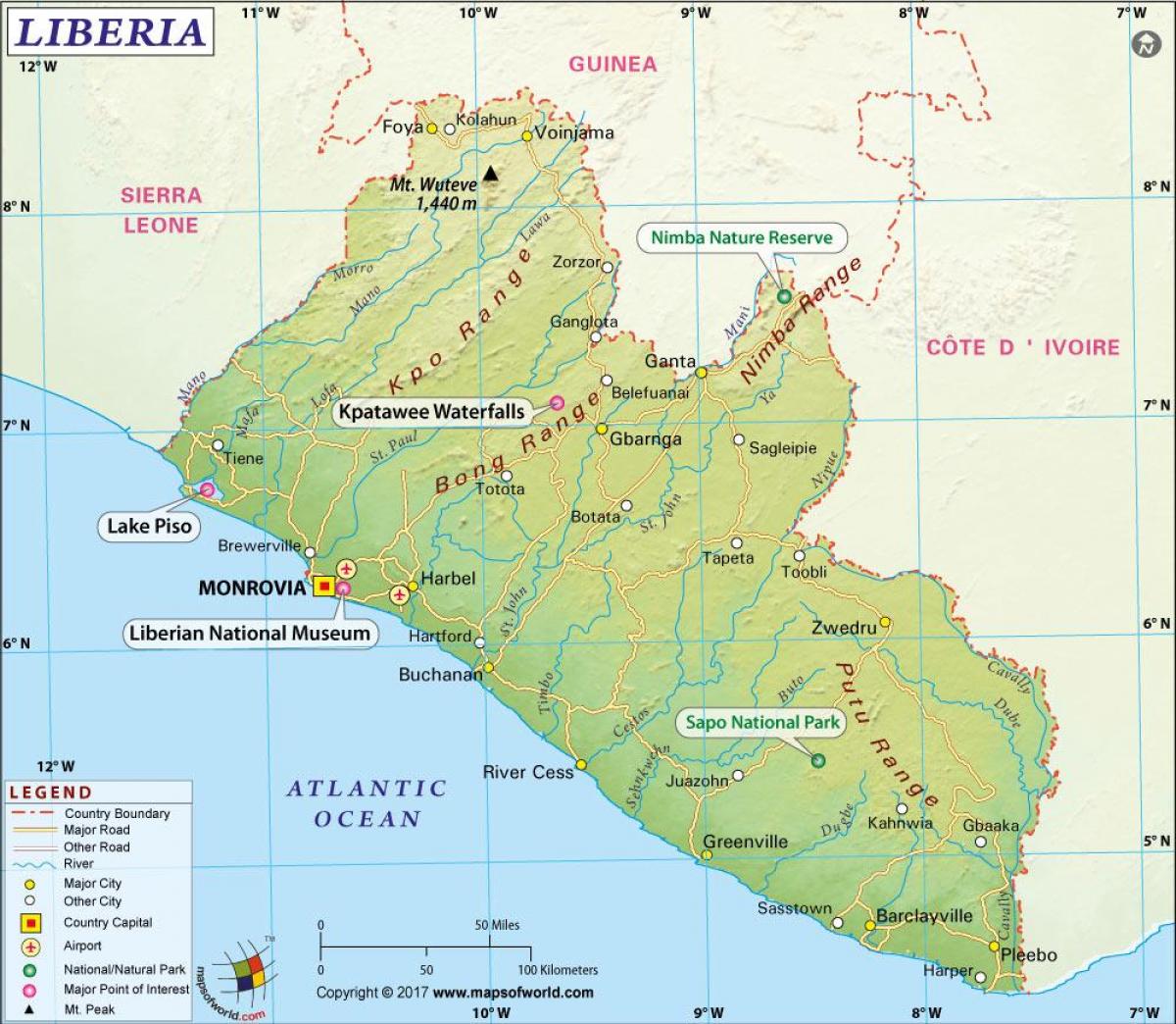 kartta Liberia